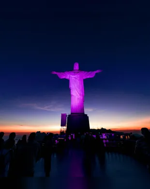 Cristo Redentor será iluminado de roxo por alerta sobre obesidade - Imagem