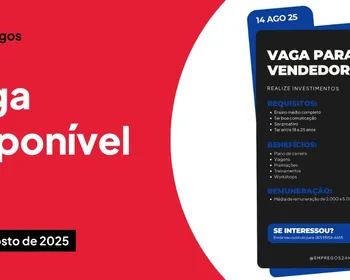 Vaga para vendedor com ensino médio e até R$ 5 mil