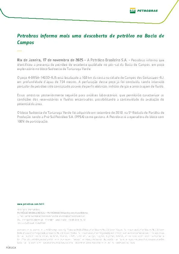 Petrobras descobre mais reservatório de petróleo na Bacia de Campos