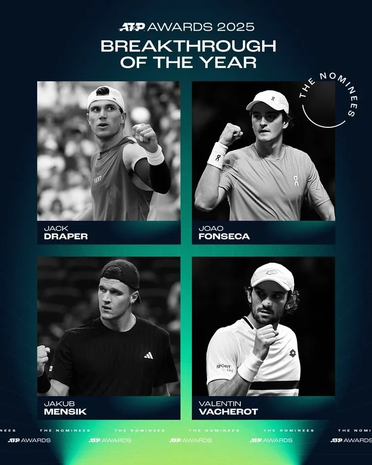 João Fonseca concorre ao prêmio ATP Awards de maior evoluçao do ano