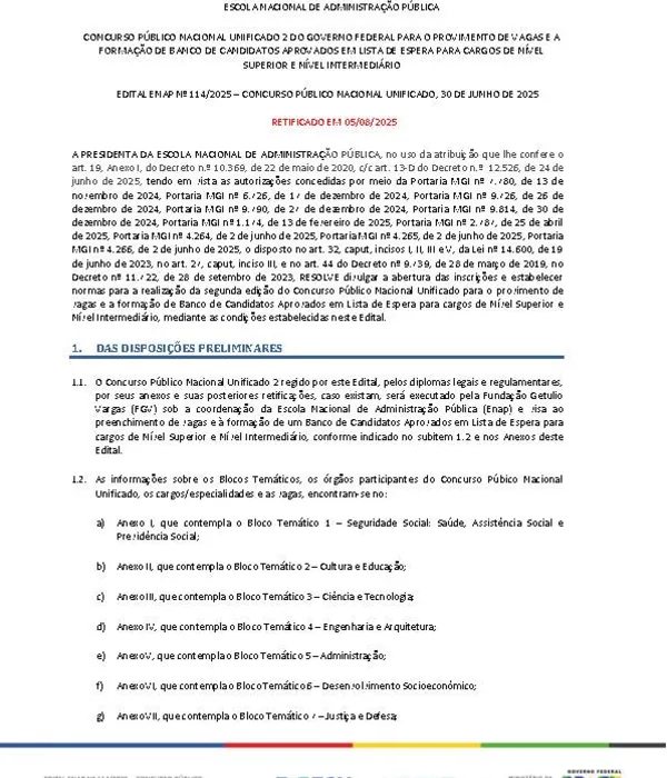 CNU 2025: sai resultado de pedido de cotas e de atendimento especial